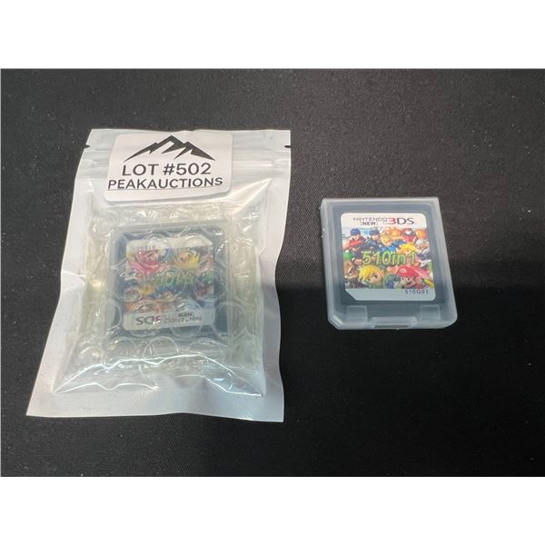 Lot of 2 Nintendo 3DS 510in1 Game Cartridges - Play Mario, Zelda, Pokemon, etc.!