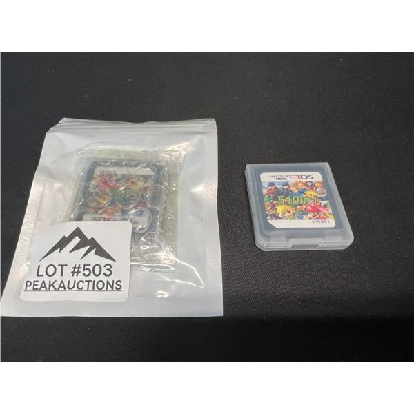 Lot of 2 Nintendo 3DS 510in1 Game Cartridges - Play Mario, Zelda, Pokemon, etc.!