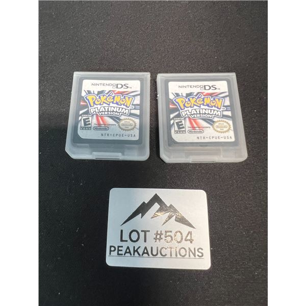 Lot of 2 Pokemon Platinum Version Nintendo 3DS Replica Game Cartridges
