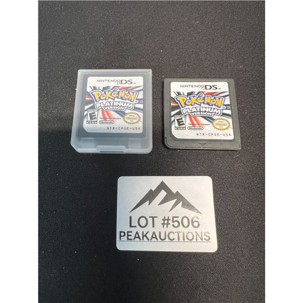 Lot of 2 Pokemon Platinum Version Nintendo 3DS Replica Game Cartridges