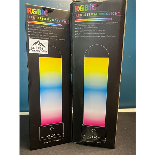 Lot of 2 RGBIC LED Mood Lights w/ App & Remote Control
