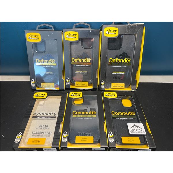 Lot of 6 Assorted Otterbox Cases (Defender, Commuter, Symmetry) for iPhones