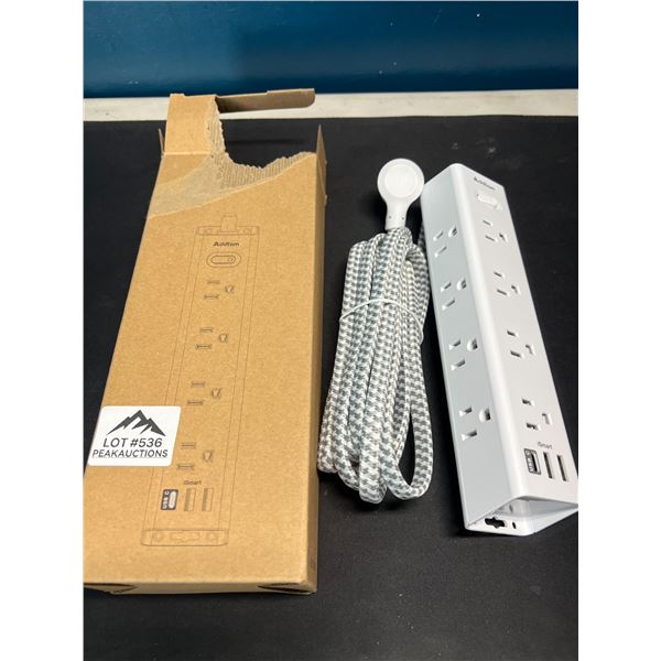 Lot of 1 Multi-Outlet Power Bar/Surge Protector w/ USB Charging Ports & USB-C Port
