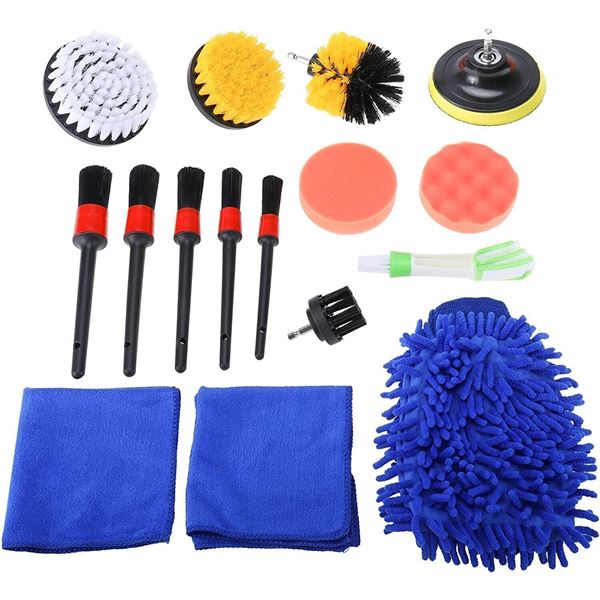 Lot of 1 Auto Detailing Drill Brush Cleaning Attachment Set