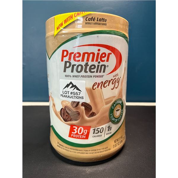 Lot of 1 Tub of Premier Protein Whey Powder With Energy - Cafe Latte - 680g