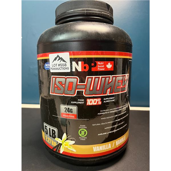 Lot of 1 Tub of Nbp Iso-Whey Protein Powder - 5LB Large Tub - Vanillla