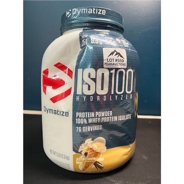 Lot of 1 ISO100 Hydrolized Protein Powder - Gourmet Vanilla Flavor - 5 LB Tub!