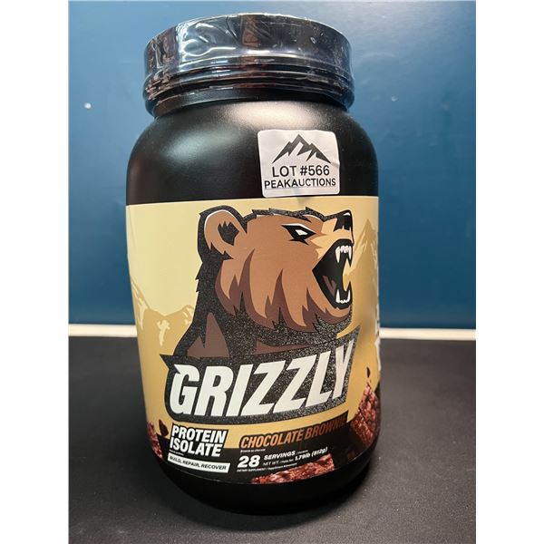 Lot of 1 Tub of Grizzly Protein Isolate Powder - Chocolate Brownie - 812g