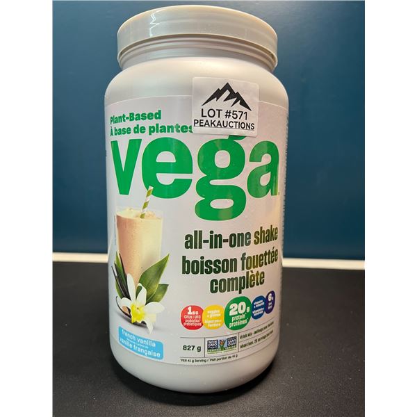 Lot of 1 Tub of Vega Plant-Based Protein Powder - French Vanilla - 827g