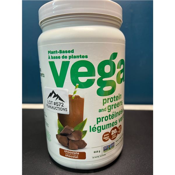 Lot of 1 Tub of Vega Protein and Greens Protein Powder - Chocolate - 618g