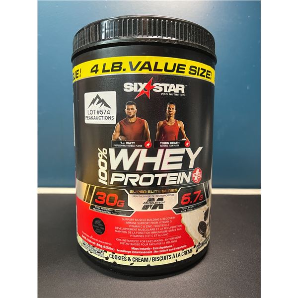 Lot of 1 Tub of SixStar Whey Protein Powder - Cookies & Cream - 4.05lb Tub