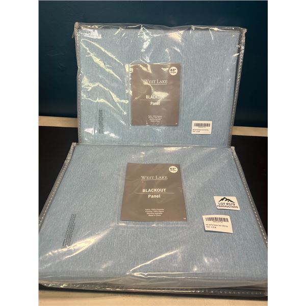 Lot of 2 Packs of West Lake Blackout Curtain Panels - Blue - 63inch Length