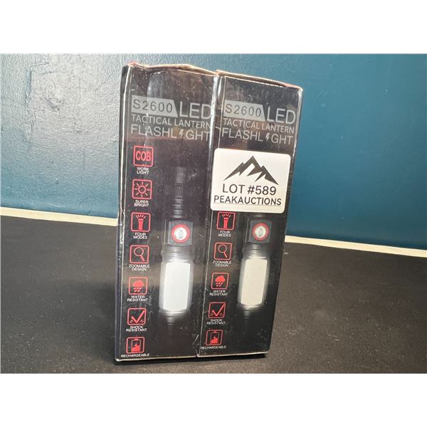 Lot of 2 LED Tactical Flashlights - Brand New Sealed!