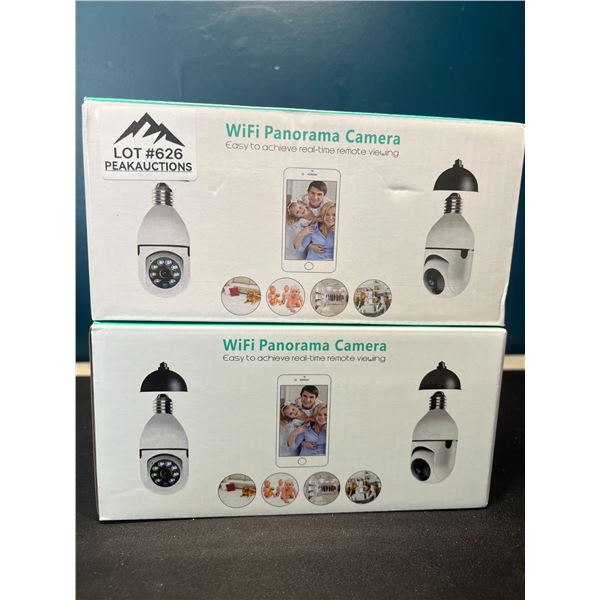 Lot of 2 WiFi Indoor Panorama Home Security Cameras - Lightbulb Style