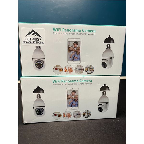 Lot of 2 WiFi Indoor Panorama Home Security Cameras - Lightbulb Style