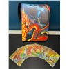 Image 1 : Lot of 2 Leather Pokemon Premium Card Binders - Includes 6 Gold Metal Charizard Art Cards