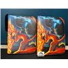 Image 2 : Lot of 2 Leather Pokemon Premium Card Binders - Includes 6 Gold Metal Charizard Art Cards