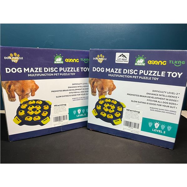 Lot of 2 Dog Maze Disc Puzzle Food Dispensing Bowl Toys