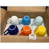 Image 2 : Lot of 1 Box of Porcelain Colorful Tea Cups - 6PCS/Colours
