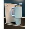 Image 1 : Lot of 1 Tall 40oz Stainless Steel Insulated Tumbler Mug with Handle & Straw - Light Blue