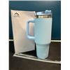 Image 1 : Lot of 1 Tall 40oz Stainless Steel Insulated Tumbler Mug with Handle & Straw - Light Blue
