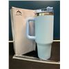 Image 1 : Lot of 1 Tall 40oz Stainless Steel Insulated Tumbler Mug with Handle & Straw - Light Blue