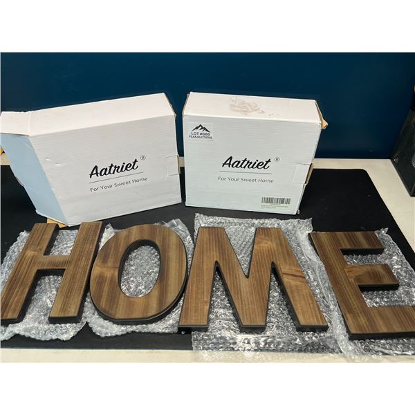 Lot of 2 Wooden "Home" Decor Signs for Hanging