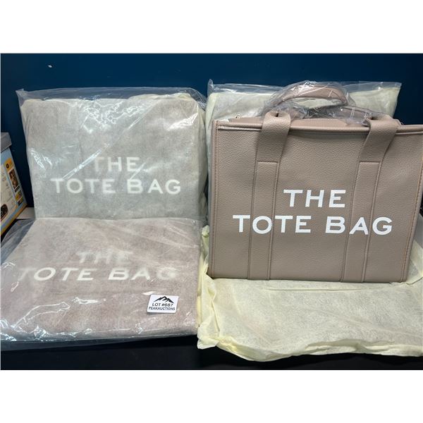 Lot of 4 "The Tote Bags"  Large Capacity Leather Zippered Totes