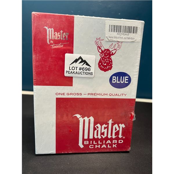 Lot of 1 Box of Master Billiard Pool Chalk - Blue