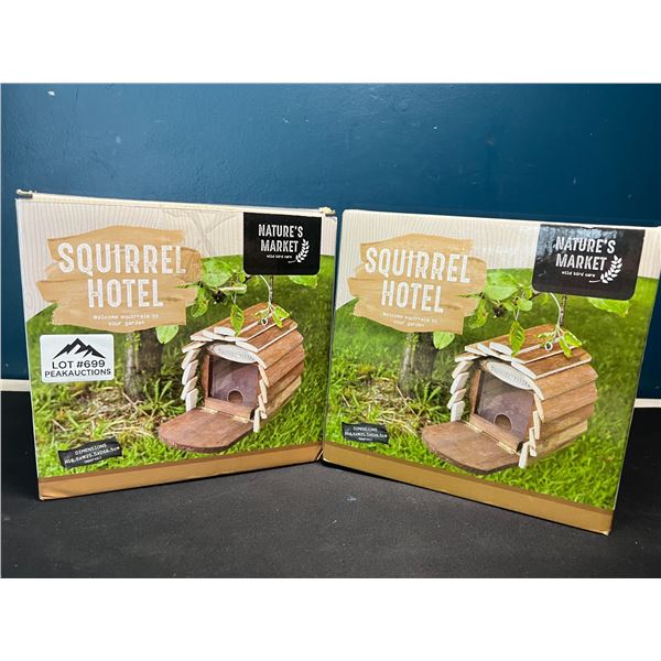 Lot of 2 Squirrel Hotel Houses for Gardens