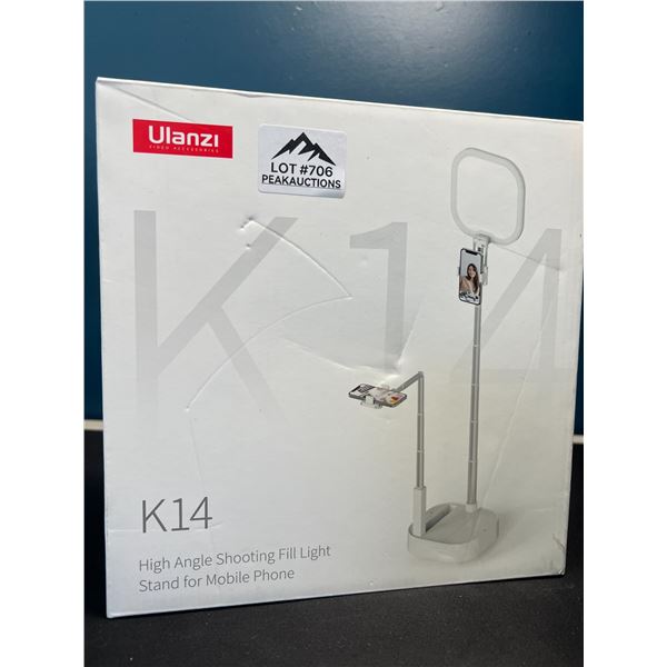 Lot of 1 Ulanzi K14 LED Live Streaming High-Angle Shooting Fill Light Stand for Mobile Phones