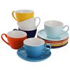 Image 1 : Lot of 1 Box of Porcelain Colorful Tea Cups - 6PCS/Colours