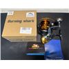 Image 1 : Lot of 1 Burning Shark Spinning Fishing Reel - Carbon Fiber Design