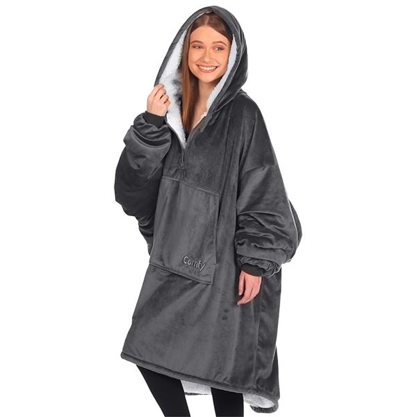 Lot of 1 "The Comfy" Original Oversized Wearable Hoodie Blanket - Charcoal