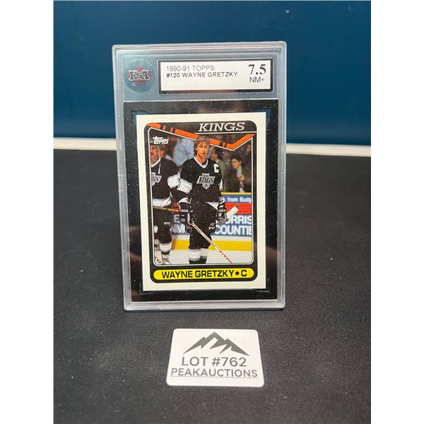 Lot of 1 1990-91 O-pee-chee NHL Wayne Gretzky Hockey Card #120 - Graded KSA 7.5