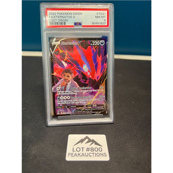 Lot of 1 2022 Pokemon SWSH Full Art Eternatus V Trading Card - PSA Graded 8