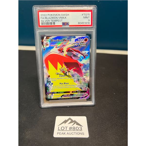 Lot of 1 2022 Pokemon SWSH Full Art Blaziken VMAX Pokemon Trading Card - PSA Graded 9