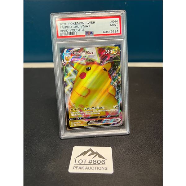 Lot of 1 2020 Pokemon SWSH Full Art Pikachu VMAX Vivid Voltage - PSA Graded 9