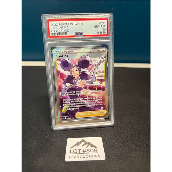 Lot of 1 2022 Pokemon SWSH Full Art Fantina Card - PSA Graded 10
