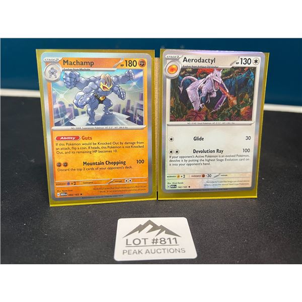 Lot of 2 Pokemon Holo Trading Cards - Machamp & Aerodactyl