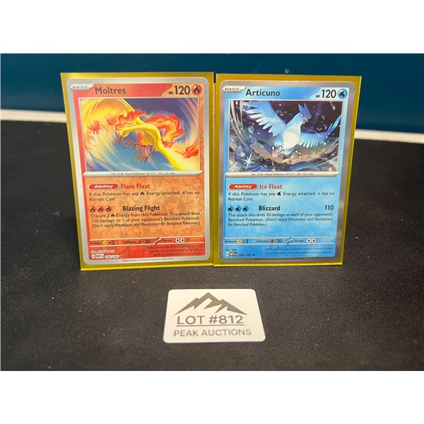 Lot of 2 Pokemon Holo Trading Cards - Moltres & Articuno