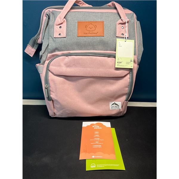 Lot of 1 Keababies Backbpack-Style Diaper Bag - Pink/Grey