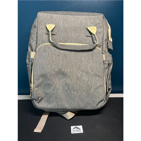 Lot of 1 Backbpack-Style Diaper Bag - Grey