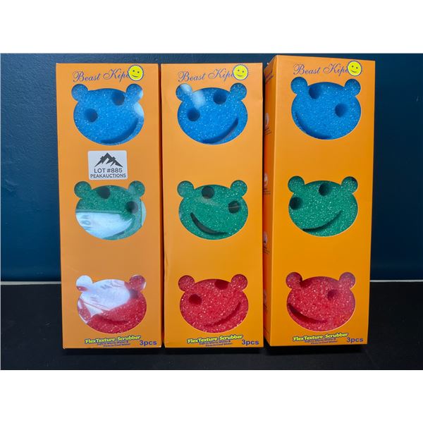 Lot of 3 Multi-Packs of Scrub-Daddy Inspired Sponges - 3 Sponges per pack