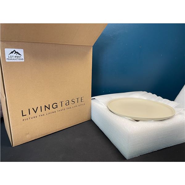 Lot of 1 Box of LivingTaste Molandi Ceramic 8" Dinner Plates - 4pcs/plates in box