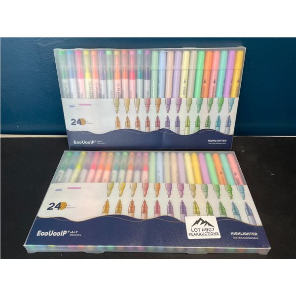 Lot of 2 Multi-Packs of Highlighters - 24 Colours per pack!