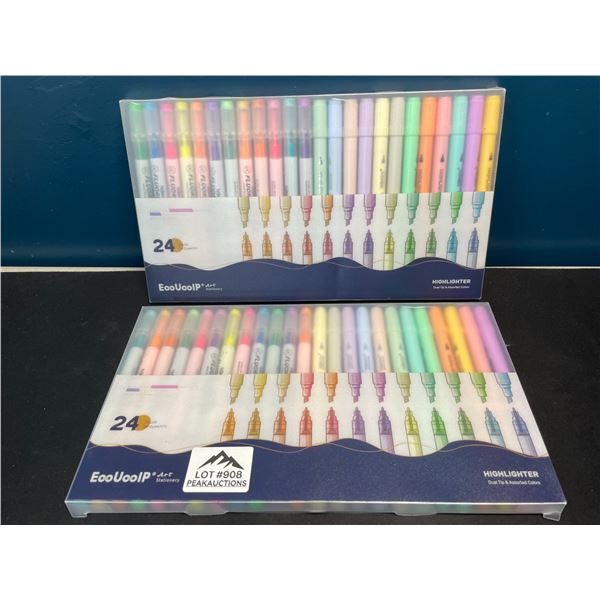 Lot of 2 Multi-Packs of Highlighters - 24 Colours per pack!