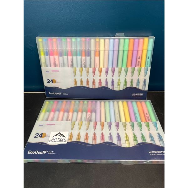 Lot of 2 Multi-Packs of Highlighters - 24 Colours per pack!