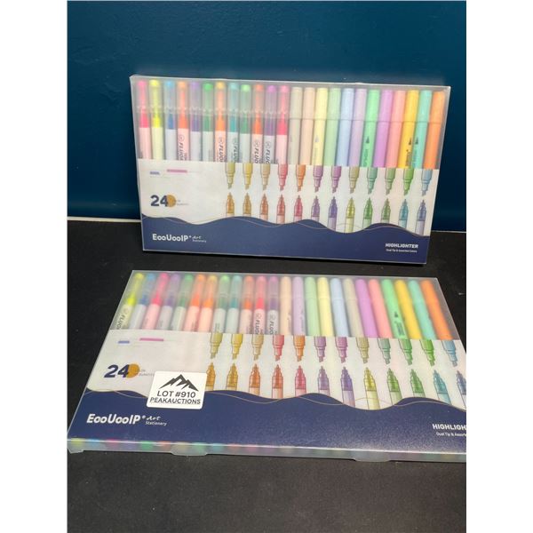 Lot of 2 Multi-Packs of Highlighters - 24 Colours per pack!