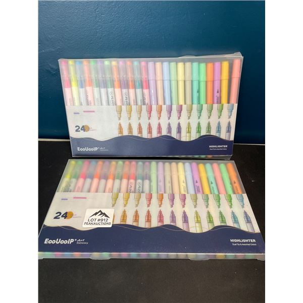 Lot of 2 Multi-Packs of Highlighters - 24 Colours per pack!